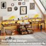 135cm Computer Desk with Power Outlet and Charging Station, Reversible Home Office Desk with Fabric Drawers and Monitor Stand, Wooden Desks with Storage, Study Table, Rustic Brown Image 4