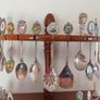 Souvenir spoons on 3-tier wall-mounted souvenir spoon display rack   36spoons Image 4