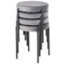 Backless Stackable Dining Stools Velvet-Touch Fabric Upholstered Round Chair with Steel Legs, Set of 4, Grey Image 4