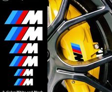 6pc PVC Caliper Car Sticker Wheel Hub M Logo Black White Sticker For BMW G01 G02 F22 F23 E46 E93 E39 G26 F01 F02 F06 G32 G20 G29