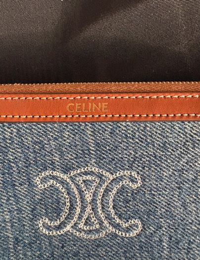 Celine pouch with leather strap