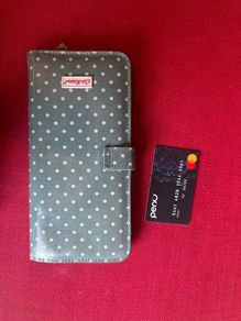 Cath Kidston travel wallet green polka dot