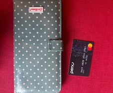 Cath Kidston travel wallet green polka dot