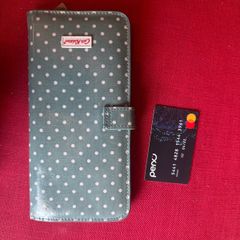Cath Kidston travel wallet green polka dot
