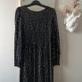 Dorothy Perkins Dress mini black with blue flowers - size 12 elastic Image 3