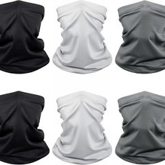 6 Pack Multifunctional Headwear Neck Scarf Snoods for Men Face Mask Unisex Neck Gaiter Elastic Motorbike Face Mask Windproof Bandana for Cycling Sports Outdoors Running Hiking Outing