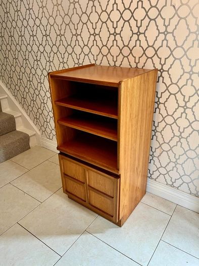 Mid century teak media unit by Nathan