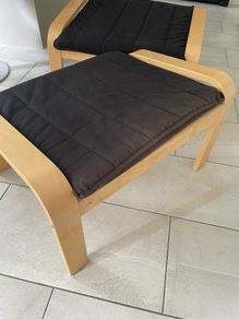 Footstools(2), black, sloping (IKEA Poang)