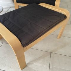 Footstools(2), black, sloping (IKEA Poang)