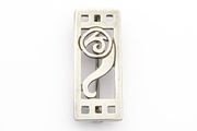 Vintage 925 Sterling Silver Mackintosh Style Geometric Scroll Brooch