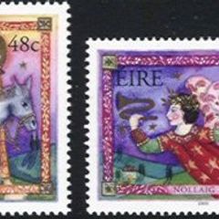 2003 Ireland Christmas 48c (ex Booklet) 48c, 50c & 57c Commemorative Stamps Set Mint Never Hinged (MNH)