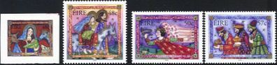 2003 Ireland Christmas 48c (ex Booklet) 48c, 50c & 57c Commemorative Stamps Set Mint Never Hinged (MNH)