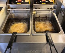 Buffalo commercial double deep fryer.
