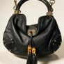 Authentic Gucci Small Indy Babouska Hobo Black Leather, Bamboo Tassels, Archive 2000 Image 3