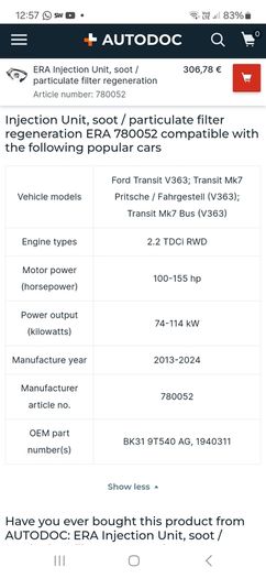 Ford Particulate Filter Fuel Vaporizer