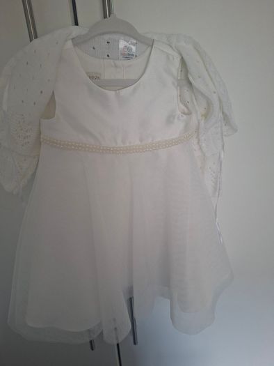 Monsoon Christening dress, headband and Cardigan