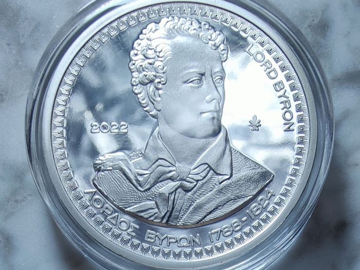 Greece 10 Euro Silver (.925) Proof Coin 2022 - Lord Byron - Philosophers