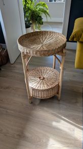 rattan side table