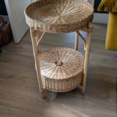 rattan side table