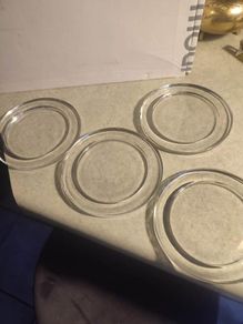 SET OF 4 Vintage, Thick Glass Coasters/Casters