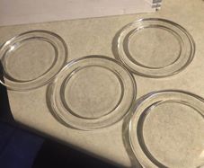 SET OF 4 Vintage, Thick Glass Coasters/Casters