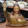 Vintage Sacred Heart of Jesus Bust Statue Image 3