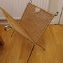 Danish Mid-Century 1960s Chrome & Rattan Magazine Rack/Vinyl Storage Image 2
