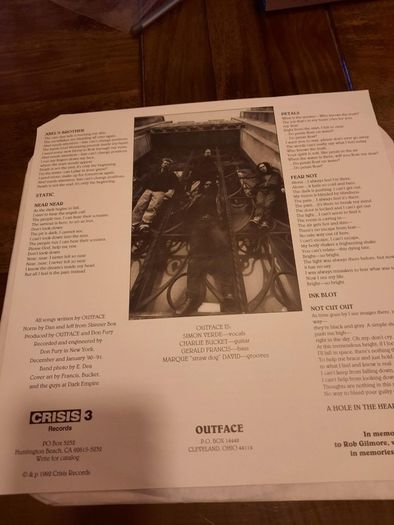 OUTFACE: Friendly Green  - LP 1992 - US Pressing (Autographed by Derrick Greene of Sepultura)
