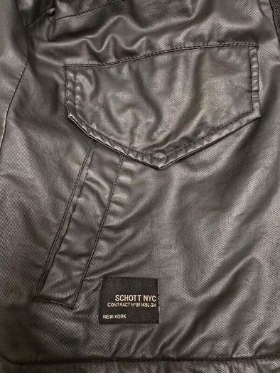 Schott NYC Grant M85-237-04 Black Waxed Parka / Field Jacket Mens