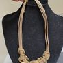 Modern Gold & Neutral Statement Necklace Image 2