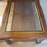 Vintage Traditional Wooden Coffee Table with Glass Top Image 2