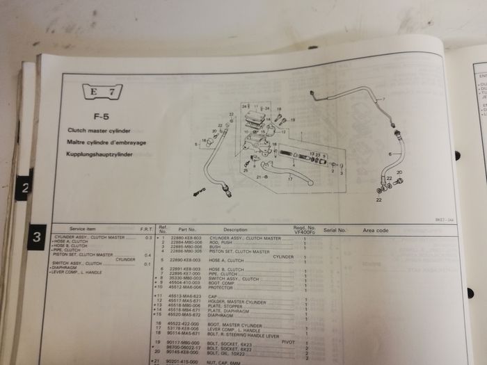 Honda VF400 F parts catalogue