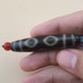 Vintage 2 Eyes Himalayan Tibetan Unique Pattern Agate Dzi Bead Image 6