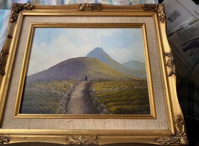 painting Benbulben painting a mountain in Co Sligo Ireland signed Scanlon bottom right