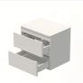 White Gloss Wall Hung vanity counter without Basin 600mm Width Image 2