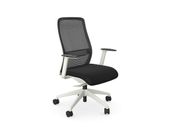 NV High Back Swivel Mesh Chair Lime White Frame with adjustable arms