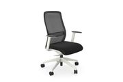 NV High Back Swivel Mesh Chair Lime White Frame with adjustable arms