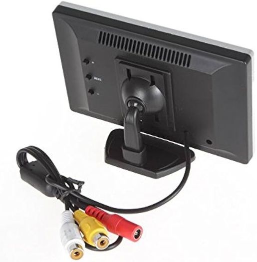 FREE EXPRESS SHIPPING 5 Inch HD TFT LCD Car Monitor with Two Video Input, High resolution 800 480 Car Rearview Reversing Parking Monitor and Full Color LCD Backlight Display for Car Rear View Cameras/Car DVD/VCD/GPS/other Video Equipment