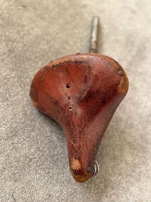 Vintage leather bike saddle
