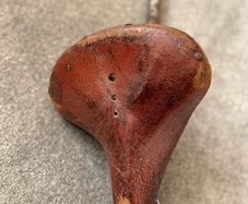 Vintage leather bike saddle