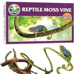 10FT Reptile Vines for Climbing Bendable Branch for Reptile Natural Moss Rope Jungle Decor for Bearded Dragon, Chameleon Tank Accessories for Amphibian Habitat - Snake Gecko Lizard Terrarium (FREE POSTAGE)