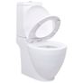 WC Ceramic Toilet Bathroom Round Toilet Bottom Water Flow White Image 4