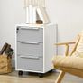 3-Drawer Locking File Cabinet Mobile Chest of Drawers Side Table on Wheels for Home Office, Bedroom and Living room Image 2