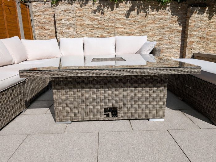 XL Rathwood Outdoor Gargen Corner Sofa Dining Set (Adjustable Table)