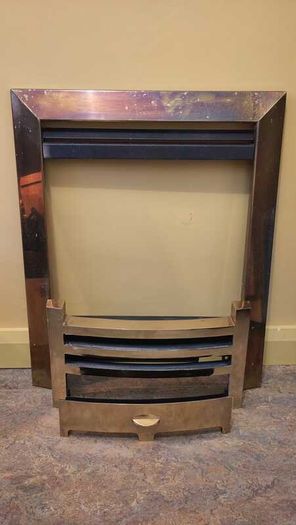 Brass effect gas fire surround