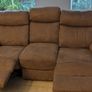 Suede leather Three seater Sofa. Image 5