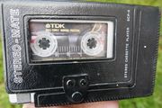Vintage 80s Realistic SCP-8 Compact Cassette Recorder Model 14-1014 Silver, in a leather case (in working order)