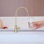 Drinking Water Tap, SUS304 Stainless Steel, No-Air Gap Reverse Osmosis Tap for Kitchen Bar Sink, Brushed Gold Image 3