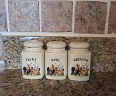 Rustic Farmhouse Herb Storage Jars  Set of 3