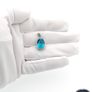 925 Vintage Sterling Silver Blue Crystal Pendant Image 8